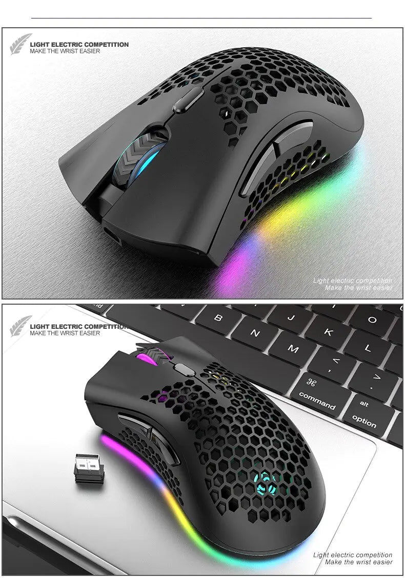 Ratón Gaming Inalámbrico RGB Recargable BM600 para PC