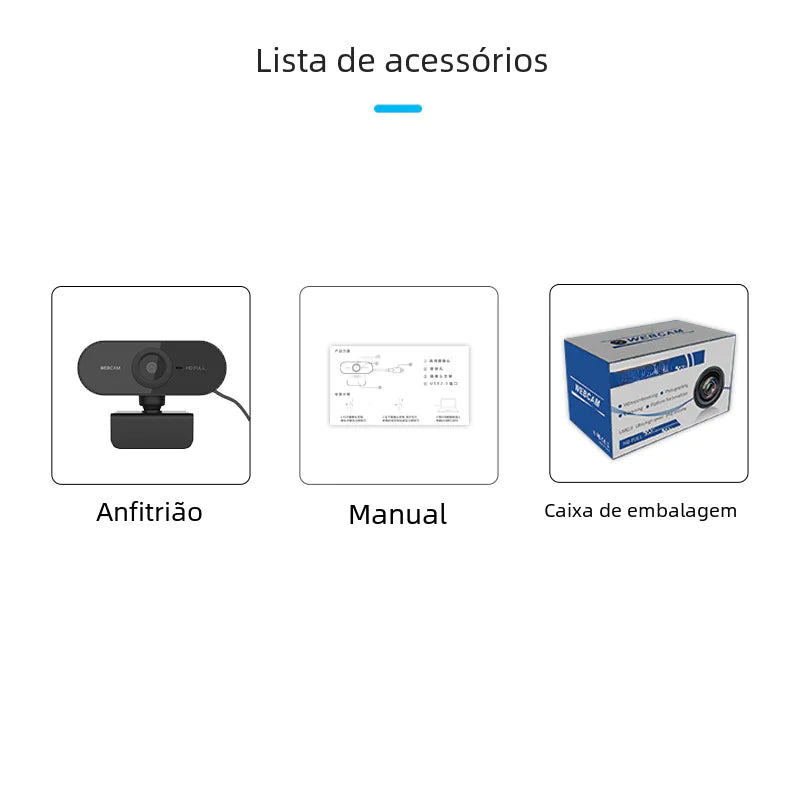 Webcam USB 2K HD para Reuniones en Línea y Streaming