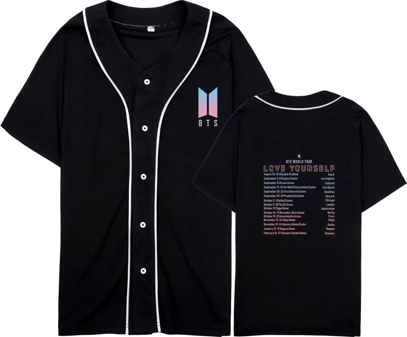 Camiseta de Béisbol de Manga Corta BTS