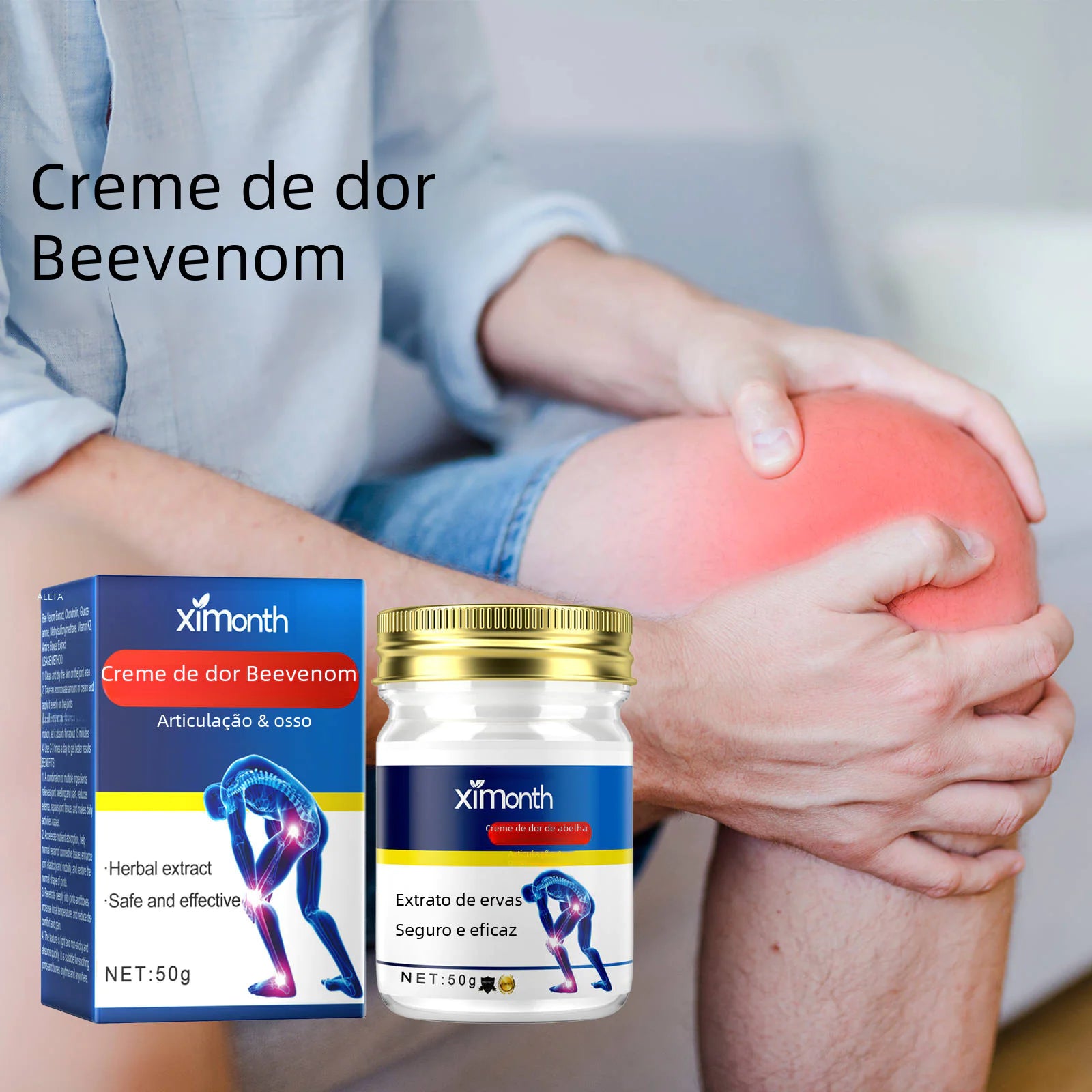 Crema para el Cuidado de las Articulaciones con Veneno de Abeja Ximonth para Alivio del Dolor