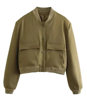 Chaqueta Bomber Casual Holgada para Mujer