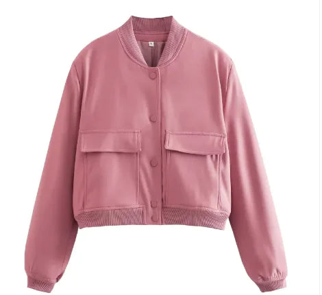 Chaqueta Bomber Casual Holgada para Mujer